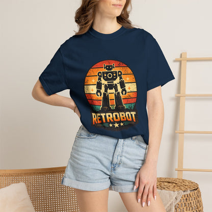 Retrobot vintage robot sunset graphic tee by LM Apparel, product photo
