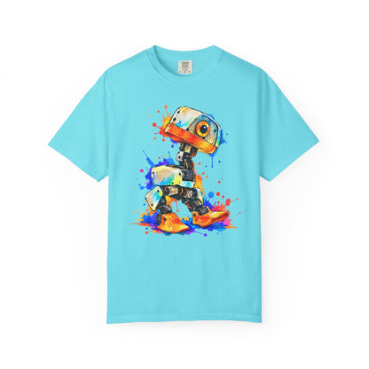 Microduck Robot Splash Art T-Shirt – colorful robot graphic tee, view 5