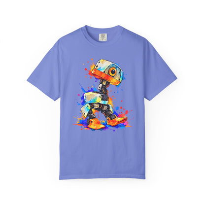 Microduck Robot Splash Art T-Shirt – colorful robot graphic tee, view 6