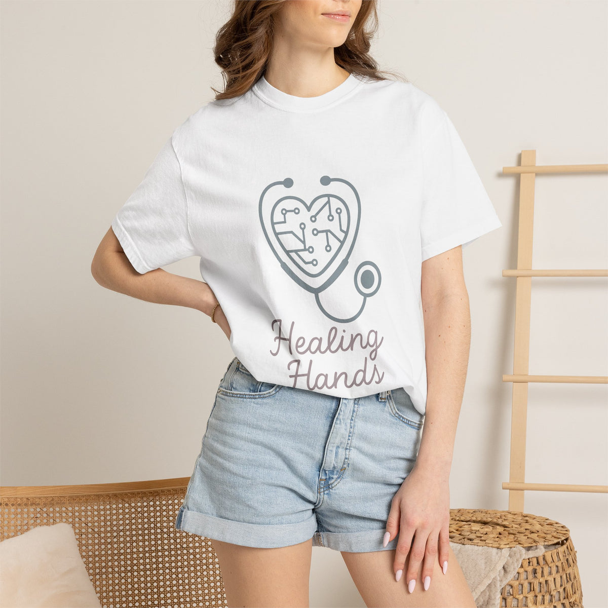 Nurse Unisex Garment-Dyed T-Shirt – Comfort Colors Garment-Dyed Tee | Caring Hero Aesthetic
