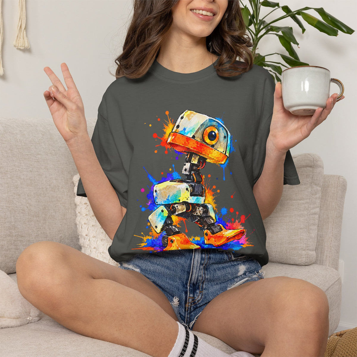 Microduck Robot Splash Art T-Shirt