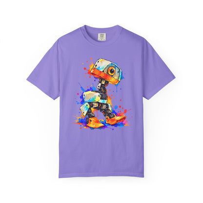 Microduck Robot Splash Art T-Shirt – colorful robot graphic tee, view 10