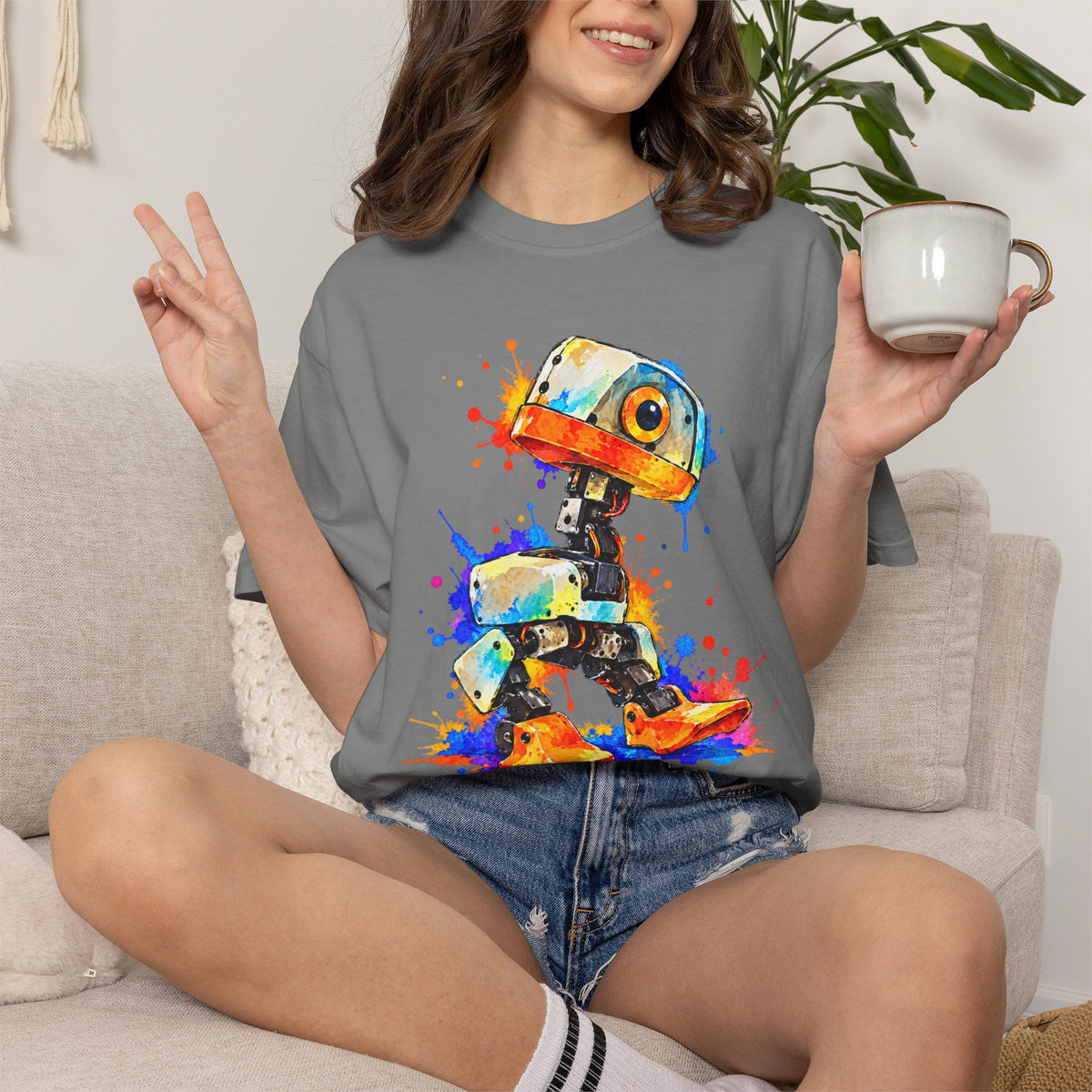 Microduck Robot Splash Art T-Shirt